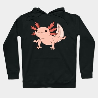 Cute Axolotl Smiling At You on Navy Blue Hoodie